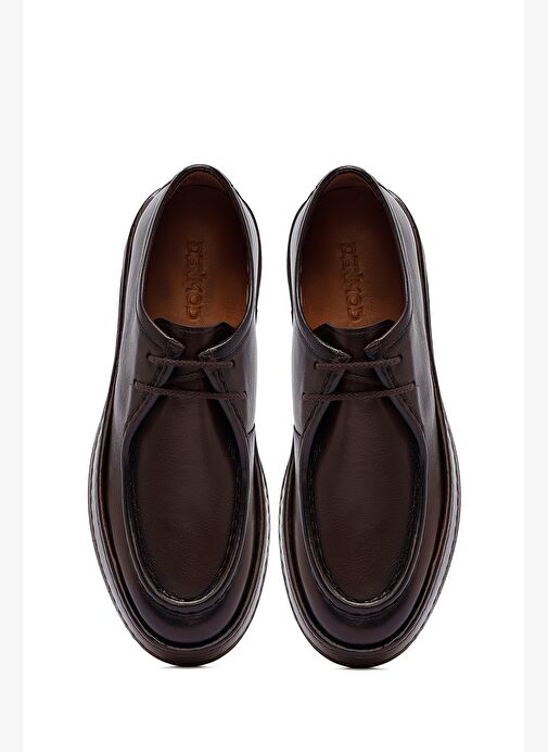 Erkek Kahverengi Bağcıklı Deri Casual Ayakkabı 25WFD654118 - Görsel 8