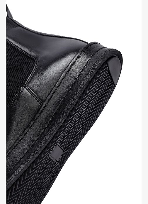 Erkek Siyah Deri Chelsea Bot 25WFD654218 - Görsel 9
