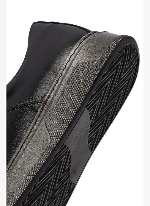 Erkek Siyah Bağcıklı Deri Sneaker 25WFD654318 - Görsel 9