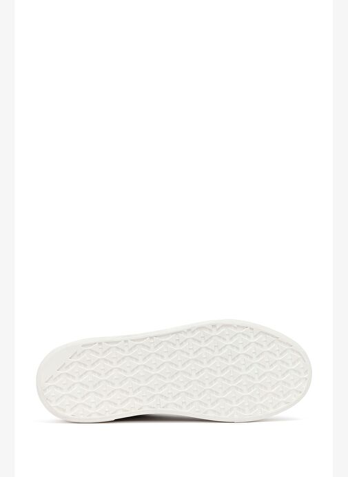 Erkek Beyaz Bağcıklı Deri Sneaker 25WFD654618 - Görsel 5