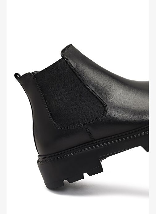 Erkek Siyah Deri Chelsea Bot 25WFD671818 - Görsel 9