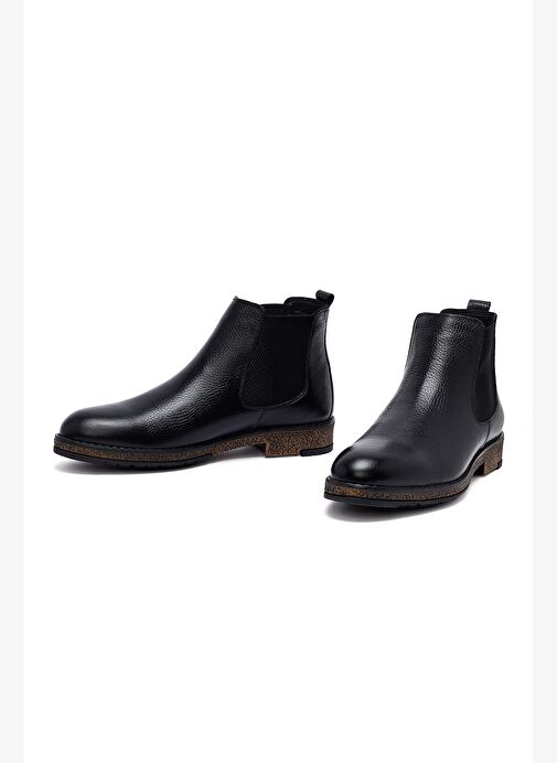 Erkek Siyah Deri Chelsea Bot 25WFD6719FT - Görsel 4
