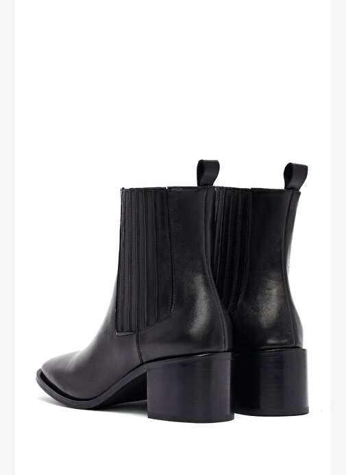 Kadın Siyah Kalın Topuklu Deri Chelsea Bot 25WFD188218 - Görsel 8