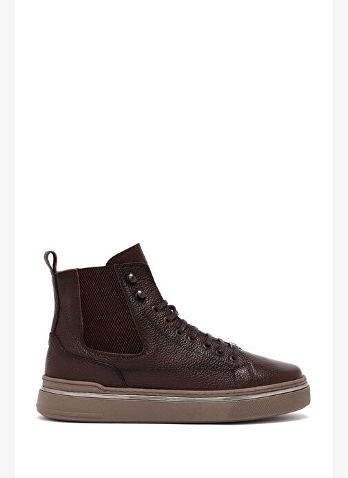 Erkek Kahverengi Bağcıklı Deri Spor Bot 25WFD6548FT - Görsel 2