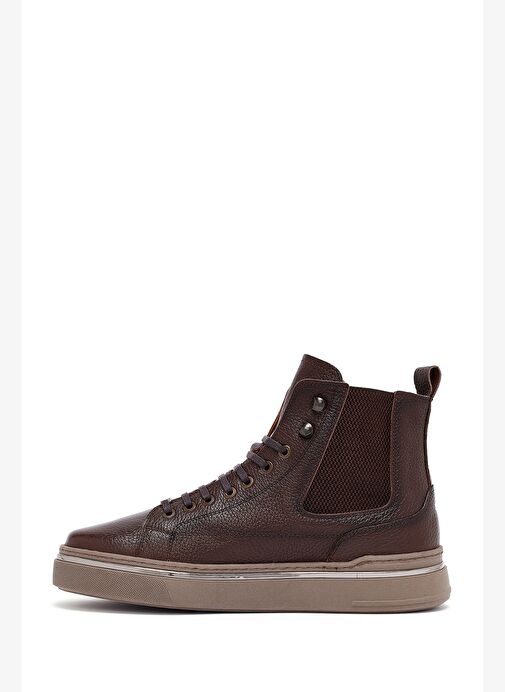 Erkek Kahverengi Bağcıklı Deri Spor Bot 25WFD6548FT - Görsel 3