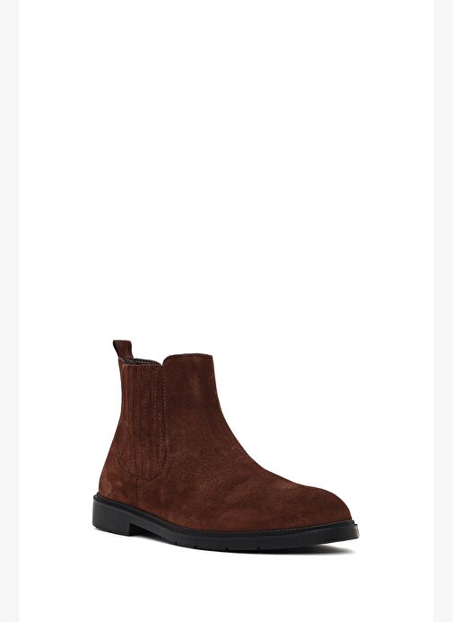 Erkek Kahverengi Süet Deri Chelsea Bot 25WFD702110 - Görsel 8