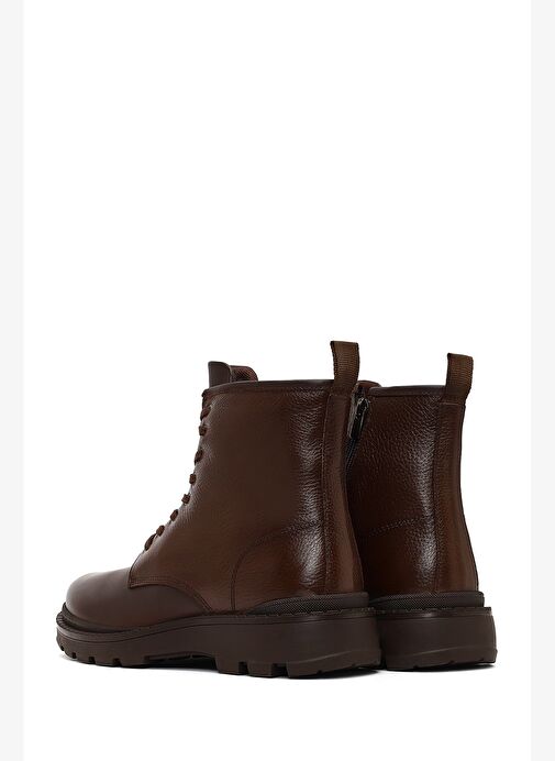 Erkek Kahverengi Bağcıklı Fermuarlı Deri Casual Bot 25WFD681114 - Görsel 7