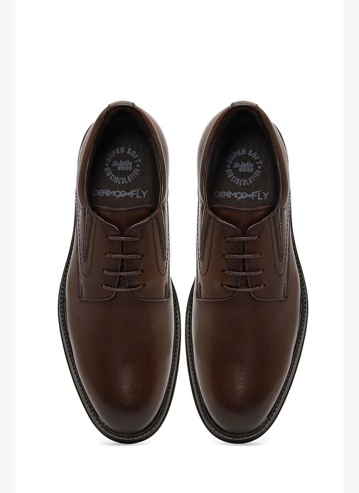 Erkek Kahverengi Deri Casual Ayakkabı 25WFD678218 - Görsel 8