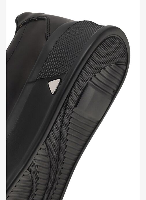 Erkek Siyah Bağcıklı Kalın Tabanlı Deri Sneaker 25WFD611518 - Görsel 9