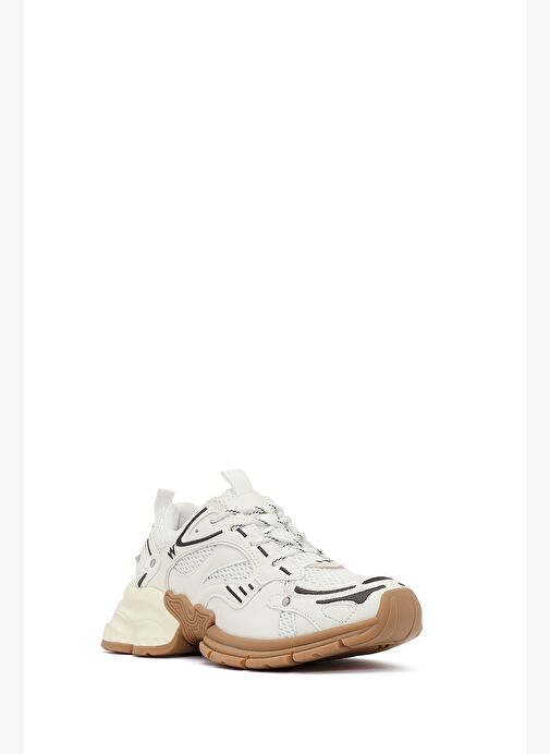 Kadın Beyaz Bağcıklı Kalın Tabanlı Sneaker 25AFD430414 - Görsel 7