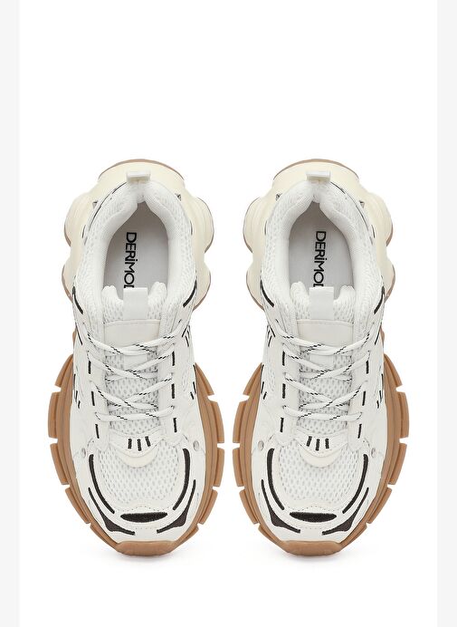 Kadın Beyaz Bağcıklı Kalın Tabanlı Sneaker 25AFD430414 - Görsel 8