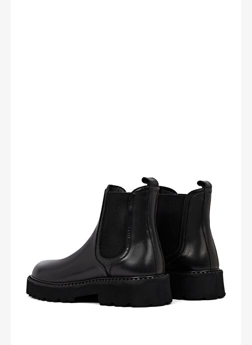 Erkek Siyah Kalın Tabanlı Deri Chelsea Bot 25WFD828018 - Görsel 7