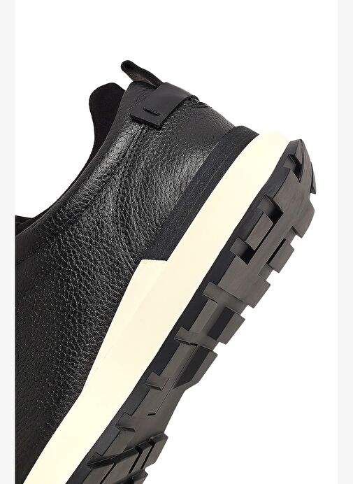 Erkek Siyah Kalın Tabanlı Deri Casual Sneaker 25WFD7200FT - Görsel 9