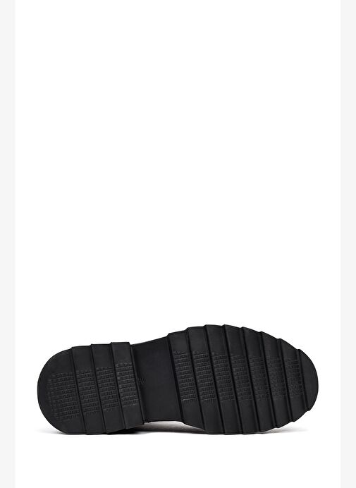 Erkek Siyah Fermuarlı Kalın Tabanlı Deri Bot 25WFD828318 - Görsel 6