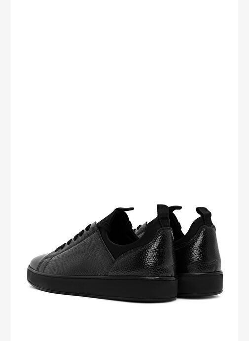 Erkek Siyah Bağcıklı Deri Casual Sneaker 25WFD6300FT - Görsel 6