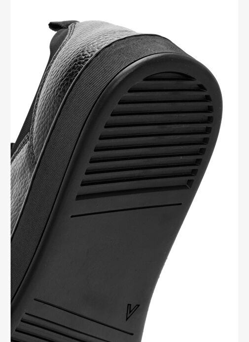 Erkek Siyah Bağcıklı Deri Casual Sneaker 25WFD6300FT - Görsel 9