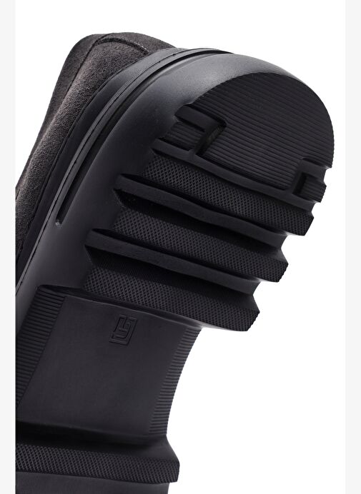 Erkek Gri Bağcıklı Süet Deri Casual Ayakkabı 25WFD631710 - Görsel 9