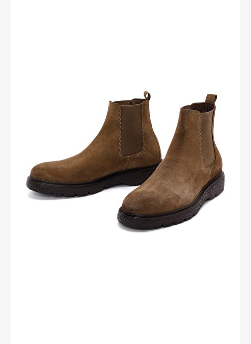 Erkek Vizon Süet Deri Chelsea Bot 25WFD632710 - Görsel 4