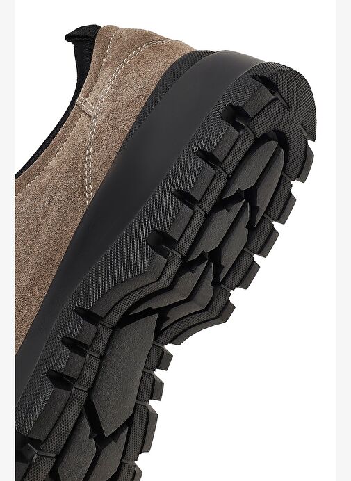 Erkek Vizon Bağcıklı Kalın Tabanlı Süet Deri Casual Ayakkabı 25WFD632410 - Görsel 9