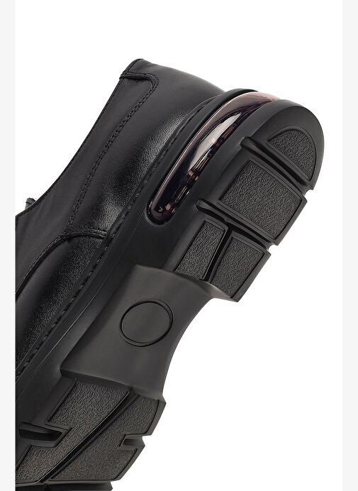 Erkek Siyah Bağcıklı Deri Casual Ayakkabı 25WFD632518 - Görsel 9