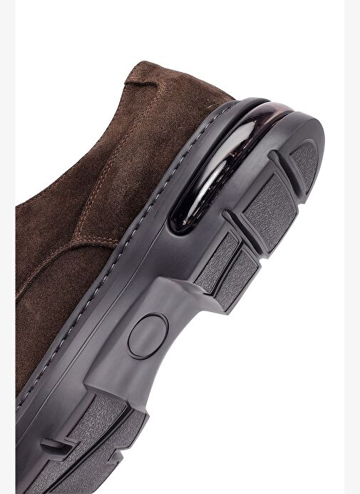 Erkek Kahverengi Bağcıklı Kalın Tabanlı Süet Deri Casual Ayakkabı 25WFD632510 - Görsel 9