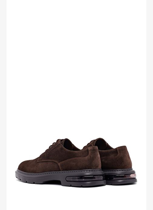 Erkek Kahverengi Bağcıklı Kalın Tabanlı Süet Deri Casual Ayakkabı 25WFD632510 - Görsel 6