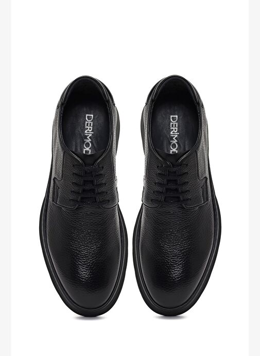 Erkek Siyah Bağcıklı Kalın Tabanlı Deri Casual Ayakkabı 25WFD6326FT - Görsel 8