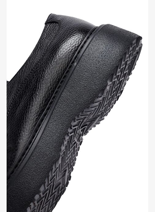 Erkek Siyah Bağcıklı Kalın Tabanlı Deri Casual Ayakkabı 25WFD6336FT - Görsel 9