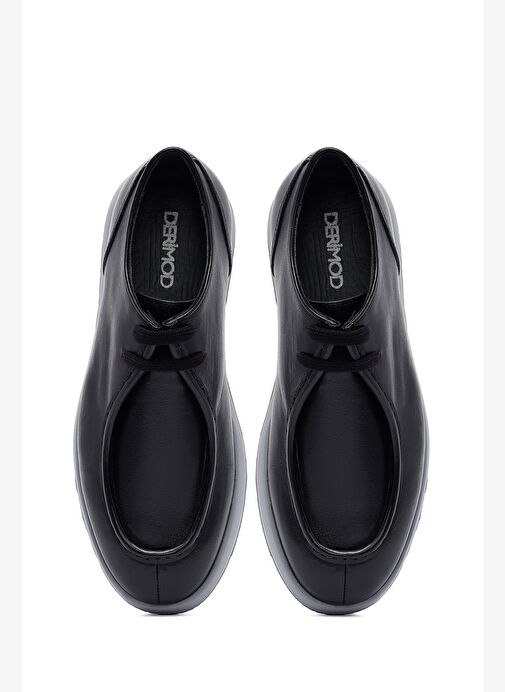 Erkek Siyah Bağcıklı Deri Casual Ayakkabı 25WFD632818 - Görsel 8