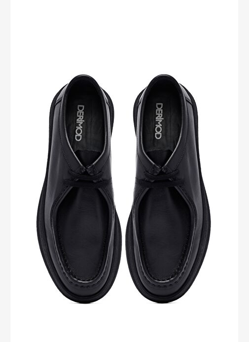 Erkek Siyah Deri Casual Ayakkabı 25WFD633518 - Görsel 8