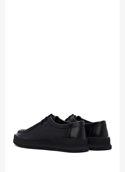 Erkek Siyah Deri Casual Ayakkabı 25WFD633518 - Görsel 6