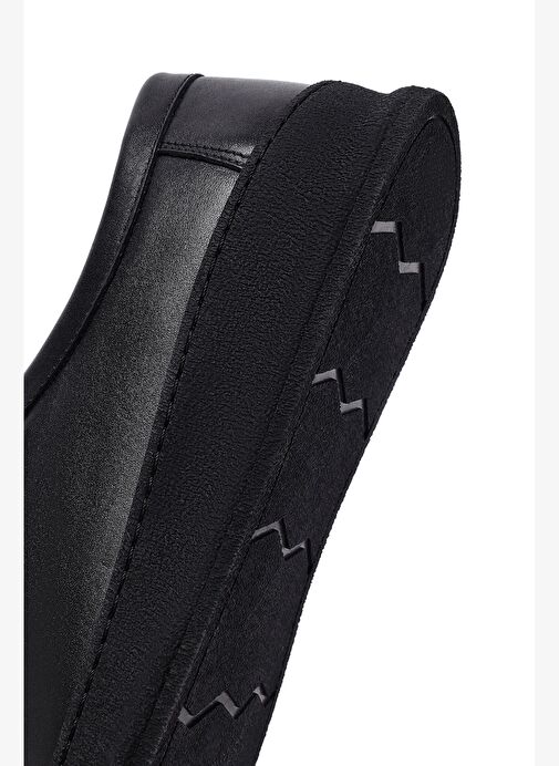 Erkek Siyah Deri Casual Ayakkabı 25WFD633518 - Görsel 9