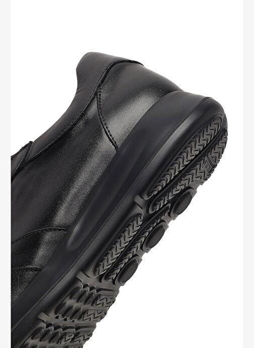 Erkek Siyah Bağcıklı Deri Sneaker 25WFD630218 - Görsel 9