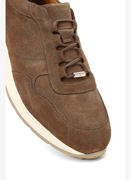 Erkek Taba Bağcıklı Süet Deri Sneaker 25WFD630210 - Görsel 9