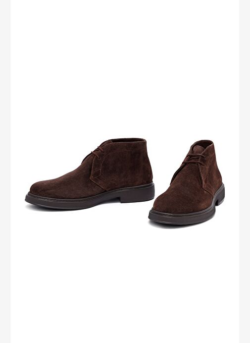 Erkek Kahverengi Bağcıklı Süet Deri Bot 25WFD633210 - Görsel 4