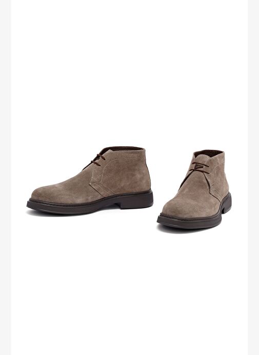 Erkek Vizon Bağcıklı Süet Deri Bot 25WFD633210 - Görsel 4