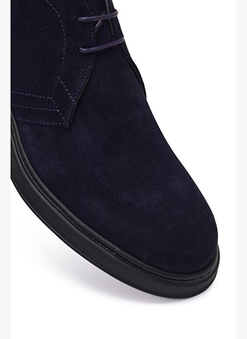 Erkek Lacivert Bağcıklı Süet Deri Bot 25WFD633210 - Görsel 8