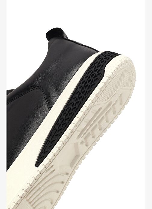 Erkek Siyah Kalın Tabanlı Deri Sneaker 25WFD631219 - Görsel 9