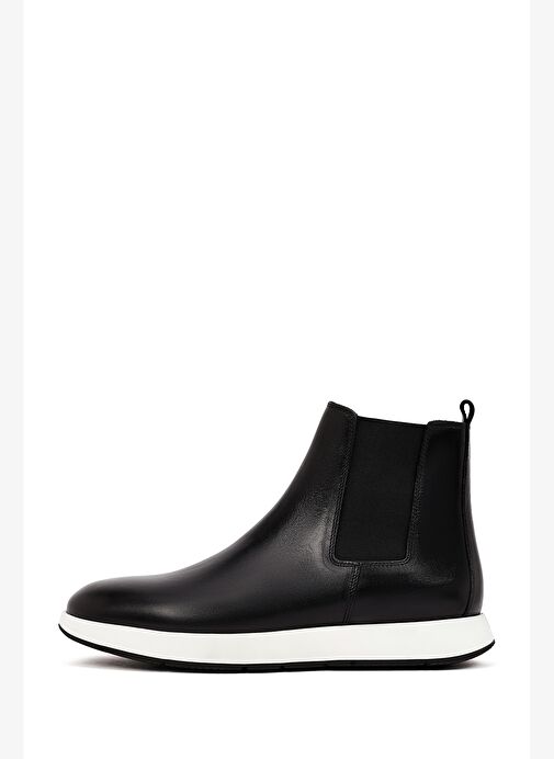 Erkek Siyah Deri Chelsea Spor Bot 25WFD632918 - Görsel 3
