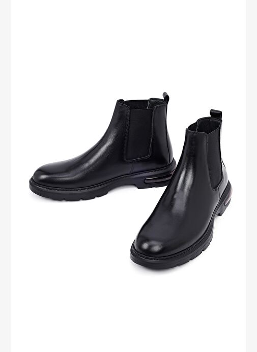 Erkek Siyah Deri Chelsea Bot 25WFD633018 - Görsel 4