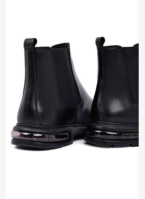 Erkek Siyah Deri Chelsea Bot 25WFD633018 - Görsel 9