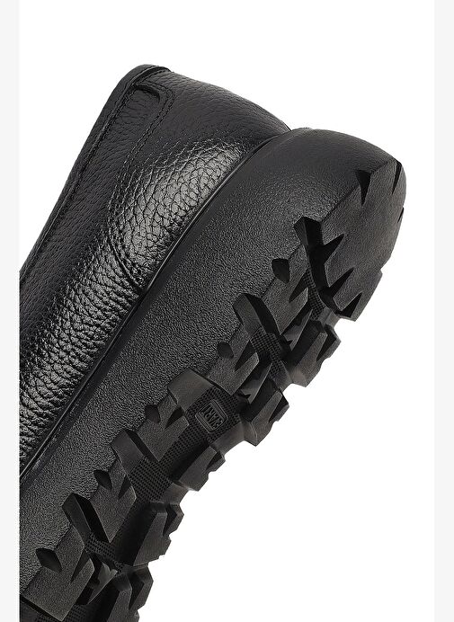 Erkek Siyah Kalın Tabanlı Deri Loafer 25WFD8200FT - Görsel 9