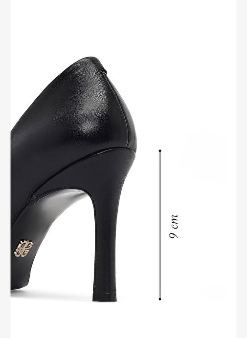 Kadın Siyah İnce Topuklu Deri Stiletto 25AFD161818 - Görsel 3