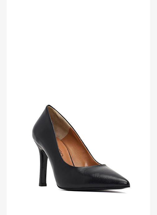 Kadın Siyah İnce Topuklu Deri Stiletto 25AFD161818 - Görsel 8