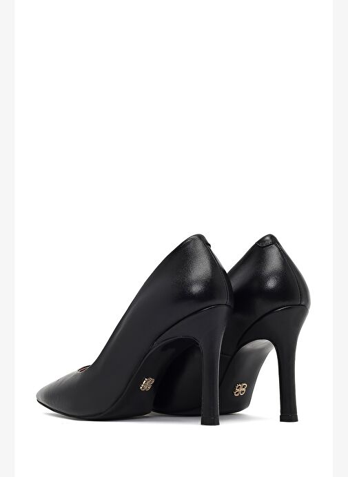 Kadın Siyah İnce Topuklu Deri Stiletto 25AFD161818 - Görsel 6