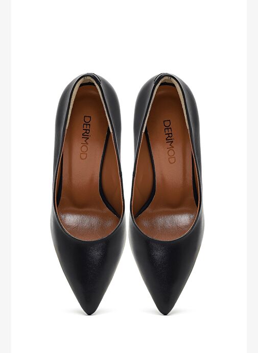 Kadın Siyah İnce Topuklu Deri Stiletto 25AFD161818 - Görsel 9