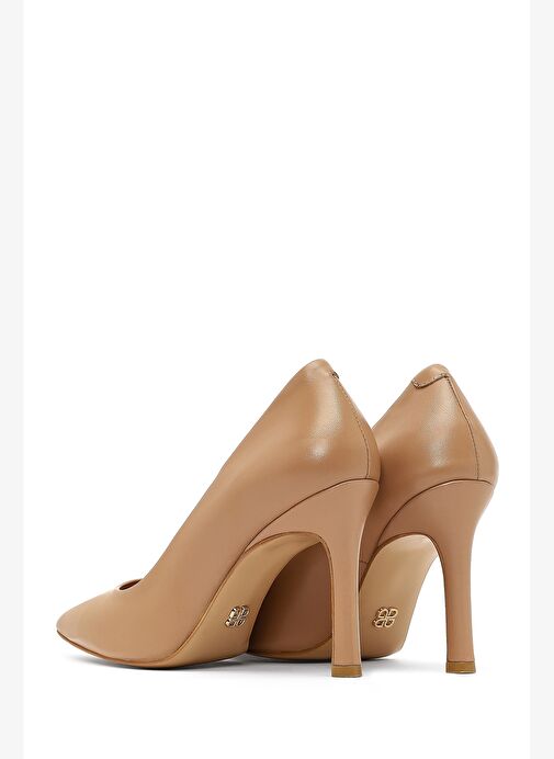 Kadın Bej İnce Topuklu Deri Stiletto 25AFD161818 - Görsel 7