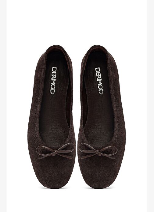 Kadın Kahverengi Süet Deri Babet 25AFD270110 - Görsel 8