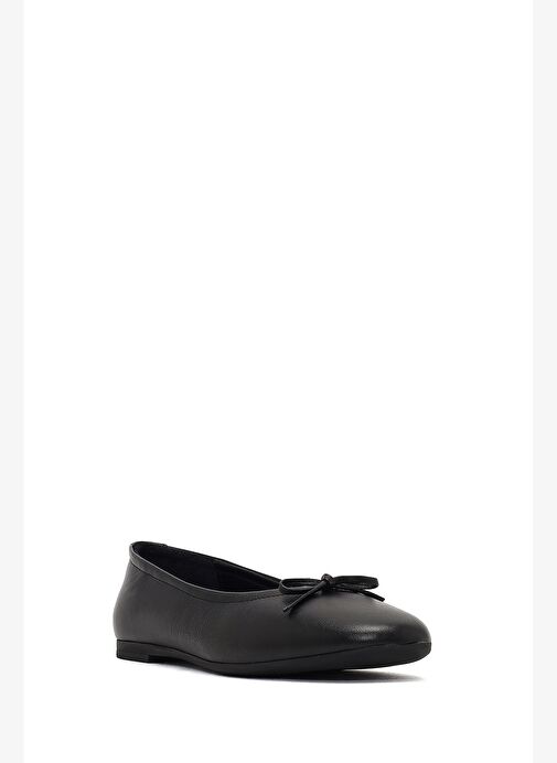 Kadın Siyah Fiyonklu Deri Babet 25AFD270118 - Görsel 7