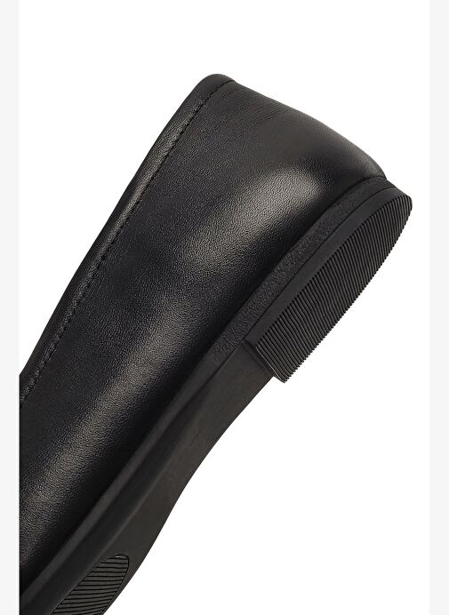 Kadın Siyah Fiyonklu Deri Babet 25AFD270118 - Görsel 9